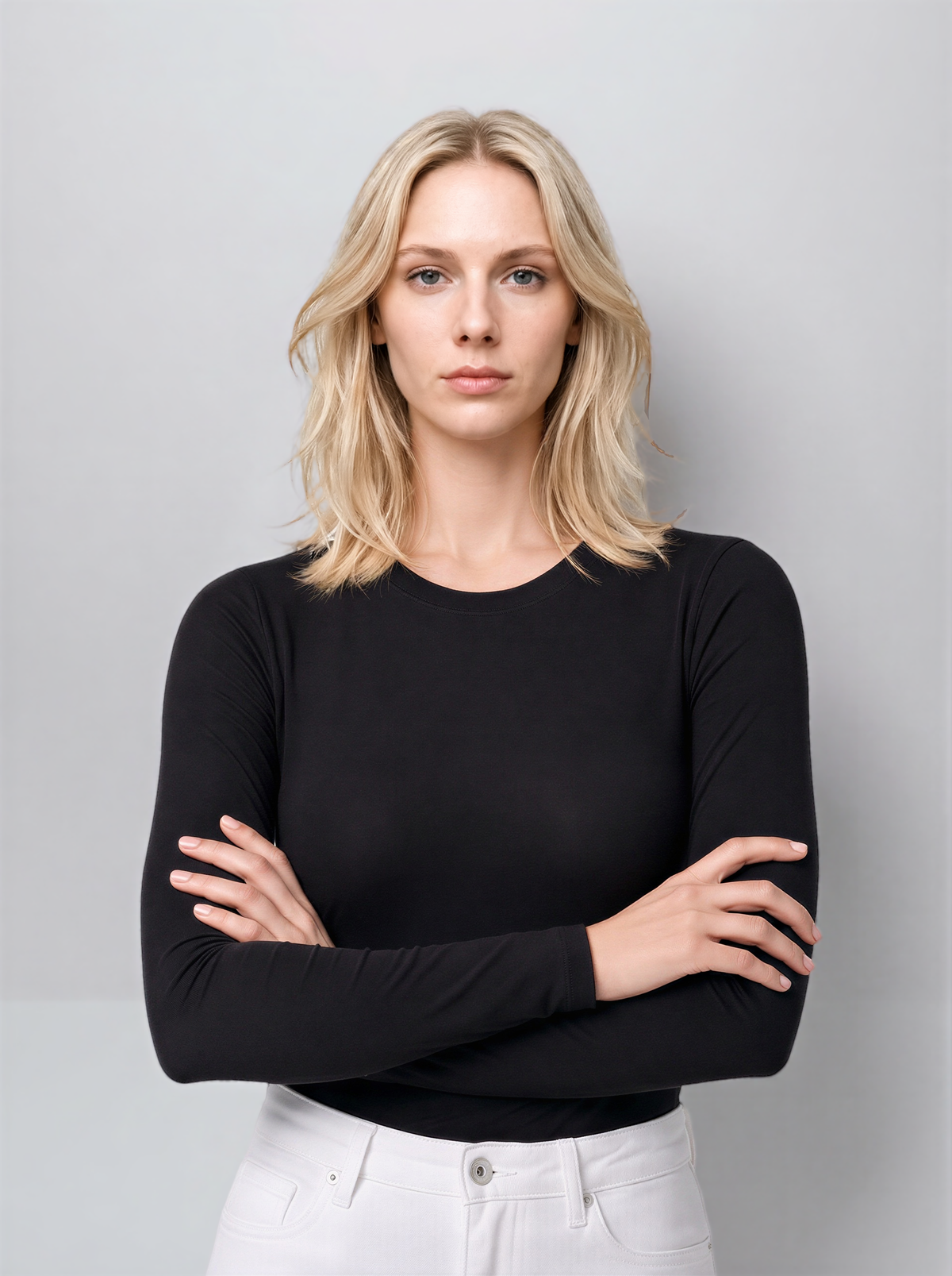 Round Neck Long Sleeve Modal Blouse