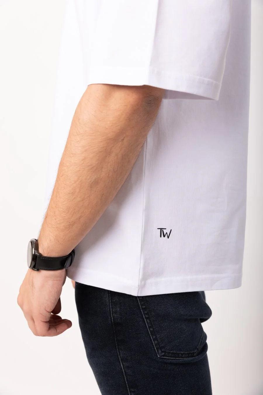 Olakala – Unisex – Beyaz Oversize Tişört – Bisiklet Yaka - ThinkWhite